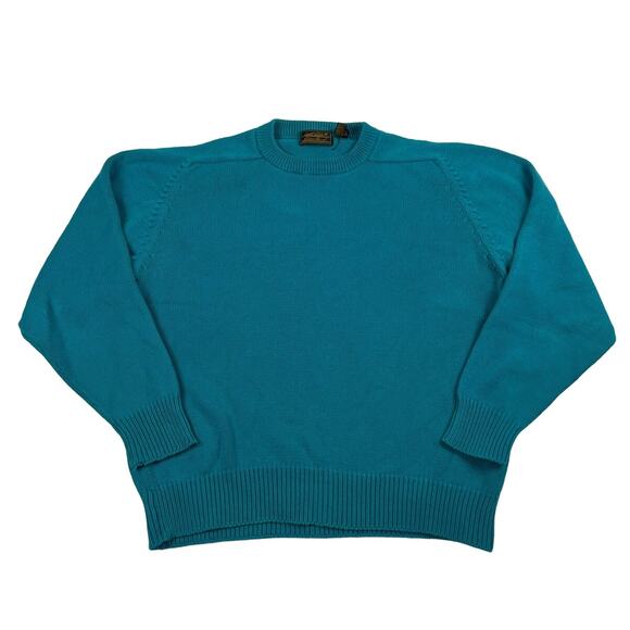 Vintage Teal Eddie Bauer Outdoors Hiking Camping 90s Sweater Size Large - Picture 1 of 7